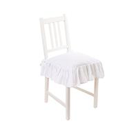 PARAMAISON Cuscino Sedia 40x40 con Lacci Panama, Set 6 pezzi, Cuscino Interno ed Esterno, Sfoderabile con Zip, Cotone, Laccetti di Ritenzione, Tinta Unita, Bianco