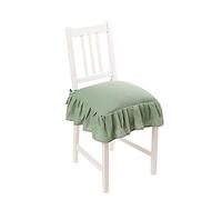 PARAMAISON Cuscino Sedia 40x40 con Lacci Panama, Set 6 pezzi, Cuscino Interno ed Esterno, Sfoderabile con Zip, Cotone, Laccetti di Ritenzione, Tinta Unita, Menta