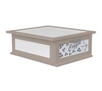 PARAMAISON Portacialde in Legno | Cassetto Porta Capsule per Nespresso, Dolce Gusto o Lavazza | Organizer per Caffè, Tè e Tisane | Design Chicchi Caffè Tortora