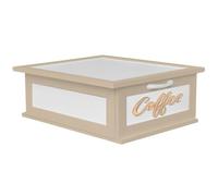 PARAMAISON Portacialde in Legno | Cassetto Porta Capsule per Nespresso, Dolce Gusto o Lavazza | Organizer per Caffè, Tè e Tisane | Design Plexi Caffè Panna