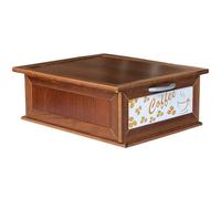 PARAMAISON Portacialde in Legno | Cassetto Porta Capsule per Nespresso, Dolce Gusto o Lavazza | Organizer per Caffè, Tè e Tisane | Design Chicchi Caffè Noce