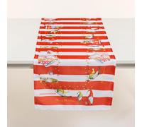 PARAMAISON Runner Natalizio Elfi, Elegante Stampa Digitale a Righe Rosso, Copritavolo Natalizio, Decorazioni Casa Natale, Addobbi Natale per Cucina, Ottima Idea Regalo | 40x140 cm