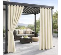 Paramaison Tenda Idrorepellente per Esterno First2, Bretella con Bottone, Oscurante, Impermeabile, 150 x 220 cm, Panna, Tenda Idrorepellente Gazebo