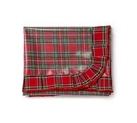 PARAMAISON Tovaglia Natalizia 12 Posti Tartan, Tovaglia Antimacchia Rettangolare con Volant, Tovaglia Plastificata Interni Esterni, Addobbi Natale per Cucina, Ottima Idea Regalo, 140x230 cm