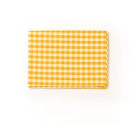 PARAMAISON Tovaglia Rustica Rettangolare, Stile Quadretti Country, Bianco e Giallo, Tovaglia Tavola da Pranzo, Cucina, Giardino, Pic nic, 4 Posti 140x140 cm