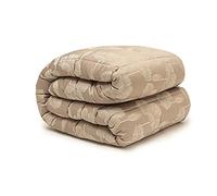 PARAMAISON Trapunta Matrimoniale Invernale Raso Elisbeth, 270 x 270 cm, Design Piazzato Jaquard, Invernale, Anallergico, King Size, 350 gr/mq, Tortora