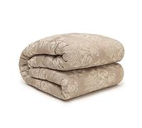 PARAMAISON Trapunta Matrimoniale Invernale Raso Ramage, 270 x 270 cm, Design Piazzato Jaquard, Invernale, Anallergico, King Size, 350 gr/mq, Tortora