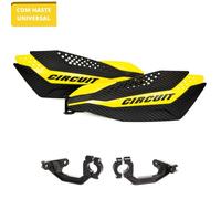 Circuit Equipment - Paramani universali per moto Dakar - Staffe in nylon resistenti alle intemperie - Controllo e protezione migliorati - Texture in carbonio giallo