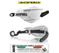 PARAMANI ENDURO CROSS MOTARD ACERBIS X FACTORY BARRA IN ACCIAIO BIANCO NERO