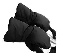 Paramani in pile per passeggino, guanti universali per carrozzina, invernali, extra spessi, caldi e antivento, anti-gelo, per tutti i passeggini, accessori per passeggino (nero)
