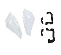 Paramani montati sul manubrio per motociclette fuoristrada antivento in plastica ABS scudo con telaio in lega di alluminio per resistenza agli urti (bianco)