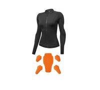 Paramani Moto Cross Adatto per donna Moto Armatura morbida Estate Moto Sci Giacca protettiva Lady Motocross Racing Canottiera(Black-With Soft Gear,L)