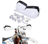 Paramani Moto,Protezione Manubrio Manopole Paramano Alluminio per Moto Strada Moto Sport Scooter Quad Dirt Bike Motocross Enduro Supermoto-Bianco