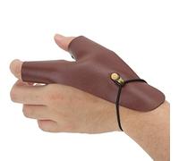 Paramani per tiro con l', Protezione per Le Dita Leggera e Traspirante in Pelle PU Guanto per tiro con l' Antiscivolo per Mano Sinistra, Lungo Tradizionale, mongolo(Marrone)