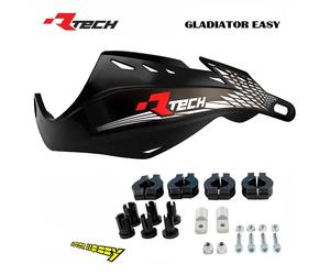 PARAMANI UNIVERSALI RTECH GLADIATOR EASY ENDURO MOTARD NERO + KIT MONTAGGIO