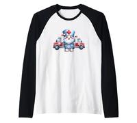 Paramedic GNOME for Women Men with Ambulance for Nurse Life Maglia con Maniche Raglan