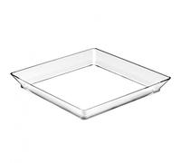 Paramifiesta-bandeja Small Plate - 65mmx65 mm-en paquete-en Plastica Pack di 25- in Colore Bianco 65Mmx65Mm trasparente
