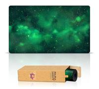 Paramint Cosmic Green (Bordi cuciti) - Tappetino da Gioco MTG - Compatibile con Tappetino da Gioco Magic The Gathering - Gioca a MTG, YuGiOh, TCG - Disegni Originali
