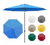paramondo interpara Ombrellone da Giardino Inclinabile con Manovella, 3,5 m Rotondo Blu, Telaio Antracite