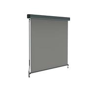 paramondo Tenda da Sole Verticale a Rullo per Esterno 2000 Protezione Solare per Balcone con Cassonetto e Manovella, 160 x 250 cm, Grigio, Struttura Antracite