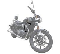 Paramotore crash bar acciaio nero per ROYAL ENFIELD SUPER METEOR 650 Ø 30mm