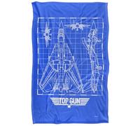 Paramount - Top Gun Plane Bluprint Coperta super morbida al tatto setoso - 91 x 147 cm