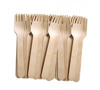 PARANCE - Posate in legno usa e getta, utensili biodegradabili ecologici per feste, compleanni, campeggio, pic-nic, 100 forchette