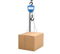 Paranco a catena, 1 tonnellata, 4 m di trazione a catena, 1000 kg, capacità di carico manuale, con freno di sicurezza e gancio per fabbriche, aziende, magazzini, trasporto, cantieri, ecc. (blu)