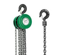 Paranco a Catena Manuale Con Gancio Robusto STANEW, Altezza di Sollevamento 3,0 m, Verde, Doppia Catena di Ricarica, G80, Gancio di Sicurezza (1 Tonnellata 3,0 m)