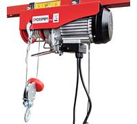 Paranco a fune Crossfer PA250 Verricello a fune con puleggia di ritorno Capacità di sollevamento 125/250KG altezza di sollevamento 12 / 6m 230V
