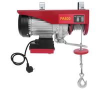 Paranco elettrico 1200 W 220 V argano elettrico con telecomando, portata massima 600 kg, potenza massima di sollevamento 12 m, verricello motore con due imbracature per officina/magazzino/costruzione