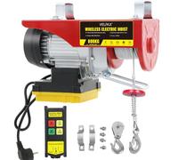 Paranco Elettrico, Capacità di Sollevamento 800 kg, Altezza di Sollevamento Elettrica 12 m,Argano Elettrico 1450W,Velocità di Sollevamento 10m/min,Vericello con Radiocomando