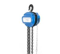 Paranco manuale a catena 1000 kg di portata - 4 m di altezza di sollevamento, robusto sollevatore con freno di sicurezza per officina e cantieri (blu)