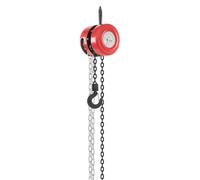 Paranco manuale a catena 1T 3m, gancio girevole 360°, rosso cantiere garage | Paranco manuale a catena 1T 3m gancio rotante 360° freno meccanico acciaio antiruggine per garage, cantiere, officina, rosso