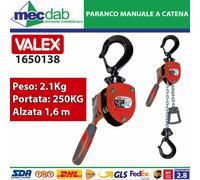PARANCO MANUALE A CATENA 250 KG ARGANO MONTACARICHI VERRICELLO SOLLEVATORE VALEX