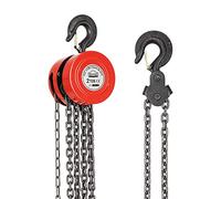 Paranco manuale a catena con gancio robusto, argano a catena 2 tonnellate, 3 m di sollevamento massimo, rosso