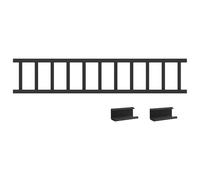 Paraneve per tetto in acciaio nero, 100 x 2,5 x 20 cm, con supporto di fissaggio e connettore per cancello da giardino, pali per recinzioni, accessori per cancelli, resistente alle intemperie e