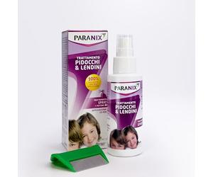 Paranix Trattamento Spray Pidocchi & Lendini con Pettine, 100% Efficace in 10 Minuti, 100 ml