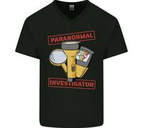 Paranormal Activity Investigatore Ghosts Spiriti Uomo Scollo A V Cotone T-Shirt