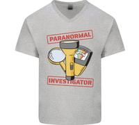 Paranormal Activity Investigatore Ghosts Spiriti Uomo Scollo A V Cotone T-Shirt