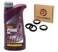 Paraoli Cappucci di Protezione Set + 1L Olio Forcella per Yamaha Dt 125 R Re X