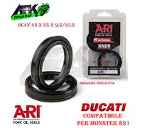 Paraolio Forcella DC4Y 43x55x9,5/10,5 mm per Ducati Monster 821 dal 2016 al 2019