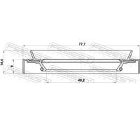 FEBEST 95HDS-51770914X Anello tenuta, Mozzo ruota per LEXUS,TOYOTA
