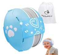 Paraorecchie a forma di cuore per neonati e bambini fino a 36 mesi, con riduzione del rumore, comode cuffie per neonati per migliorare il sonno, essenziali da viaggio per bambini per aereo/sonno, Blu