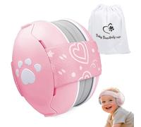 Paraorecchie a forma di cuore per neonati e bambini fino a 36 mesi, con riduzione del rumore, comode cuffie per neonati per migliorare il sonno, essenziali da viaggio per bambini per aereo/sonno, rosa