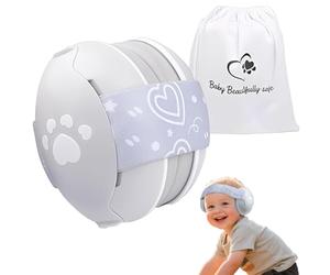 Paraorecchie a forma di cuore per neonati e bambini fino a 36 mesi, con riduzione del rumore, comode cuffie per neonati per migliorare il sonno, essenziali da viaggio per bambini per aereo/sonno