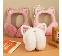 Paraorecchie invernali - Carine cuffie per orecchie per ragazze - Copriauricolari - Protezioni auricolari calde - Paraorecchie con orecchie in pelliccia Tagli UnicaAcrilica