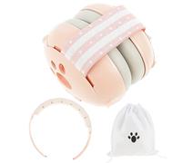 Paraorecchie per bambini, 2 in 1, per neonati, con fascia regolabile e imbottita, paraorecchie per bambini fino a 48 mesi, adatto per dormire, viaggiare in ambienti rumorosi, Colore: rosa., m