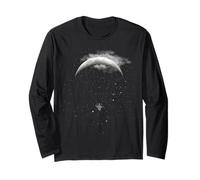 Parapendio Fly to The Moon Night Sky Design Maglia a Manica