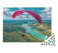 Parapendio sul fiume Puzzle 1000Pcs Stile avventura nella Decorazione Per La Casa. Rilassamento E Intelligence Per Adulti E Bambini Da 14 Anni 38x26cm/1000pcs
